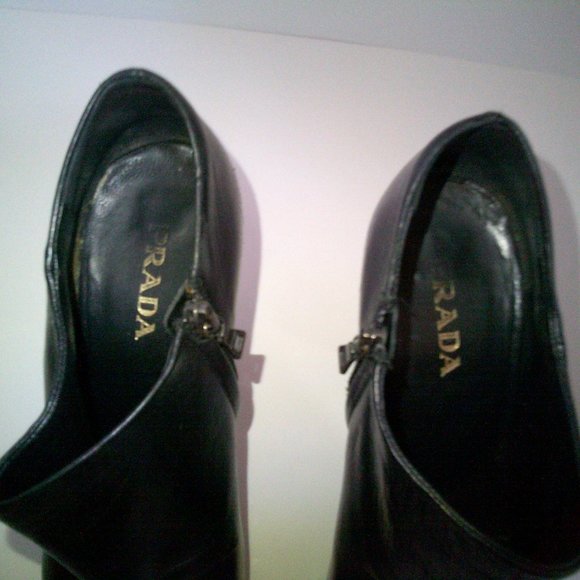 Prada Black Leather High Heel Booties - Picture 3 of 7